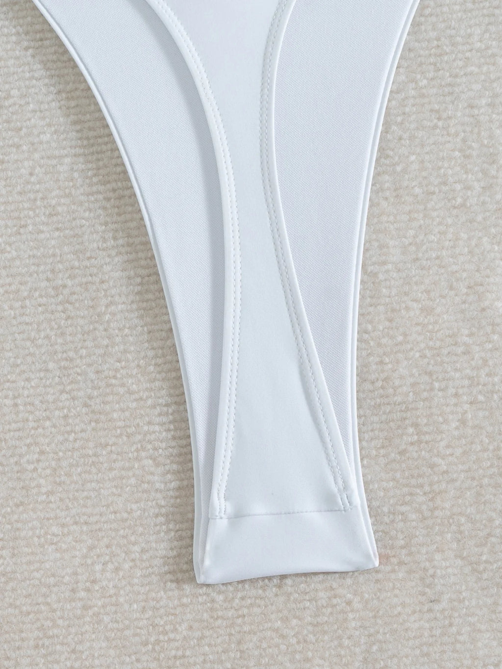 DEKA WomenSolid Deep V Neck One Piece Swimsuit Women Hollow Out White Swimwear Beach Bandage Bathing Suit Monokini