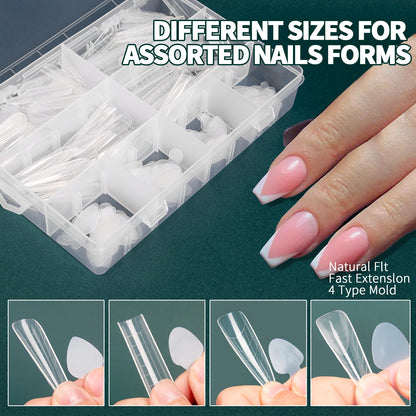 Nailpop Duet System Dual Form Set for Manicure French Manicure Square Almond Reuse Silicone Nail Sticker Top Mold Nail Art Tool LUXLIFE BRANDS