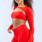 New Sports Long Sleeve Shrug Seamless Spandex Woman Fitness Elastic Breathable Shrug Sports Long Sleeve（Not Contain Bra） Luxlife Brands