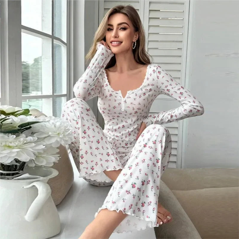 Floral Print Pajama Set