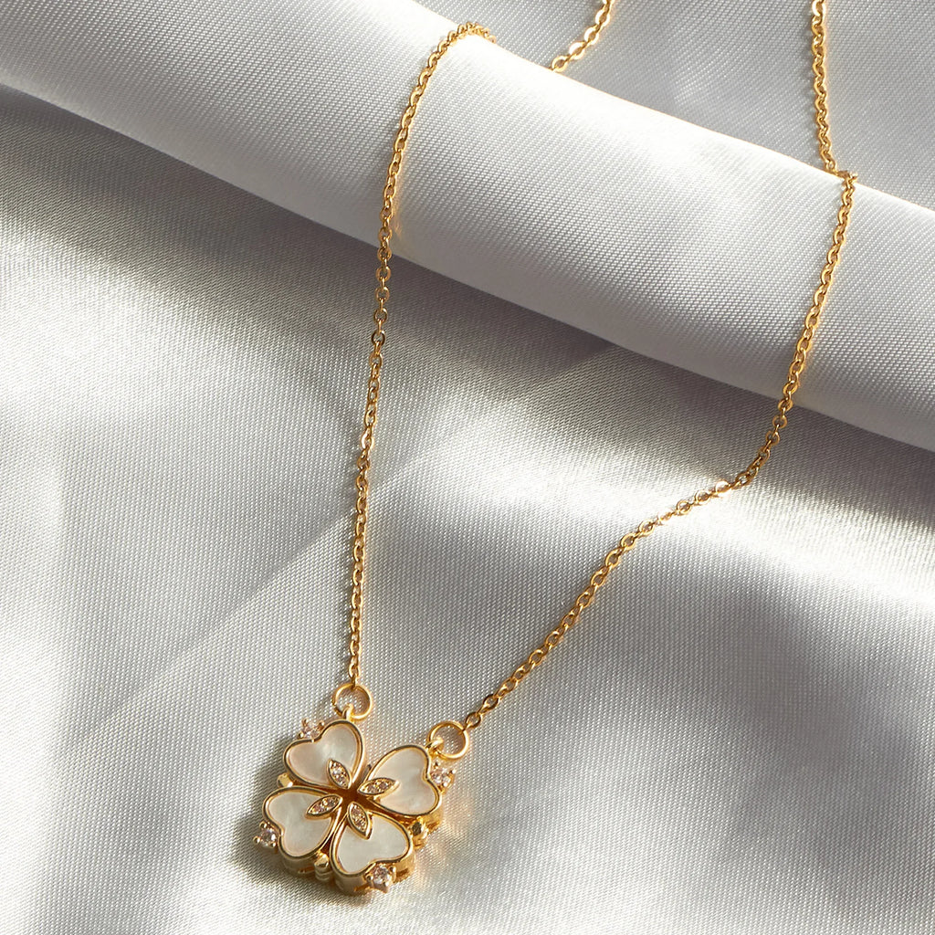 One Four-leaf clover lady small crowd necklace pendant titanium steel necklace lady jewelry LUXLIFE BRANDS