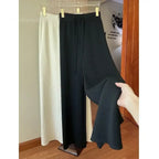 2023 Slim Simple Knit Wide-leg Pants Women's Autumn and Winter High-waisted Moped Pants Thick Casual Pants Straight Luxlife Brands