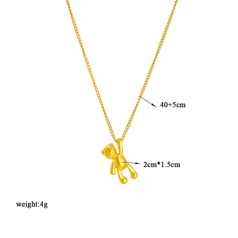 Fashion SS Bear Pendant Necklace LUXLIFE BRANDS