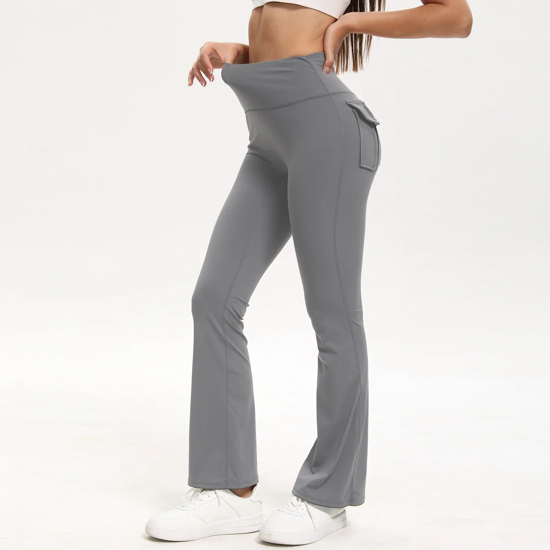 Women's Flare Leggings with Pockets High Waisted Butt Lifting No Front Seam Tummy Control Bootcut Yoga Pants for Women Luxlife Brands