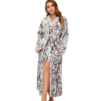 RONGTAI Womens Imitation rabbit fur Bathrobe Ladies Fleece Plush Warm Long Robes Fleece Nightgown Sleepwear Luxlife Brands