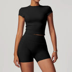 Hearuisavy 2-Piece Yoga Sets Sports Suit Women Fitness Tracksuit Running Workout Shirt Yoga Clothing Quick-Drying Gym Set Women Luxlife Brands