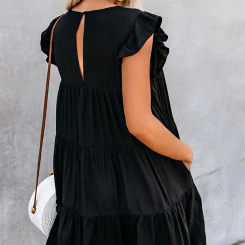 Casual Summer Maternity Ruffle Dress