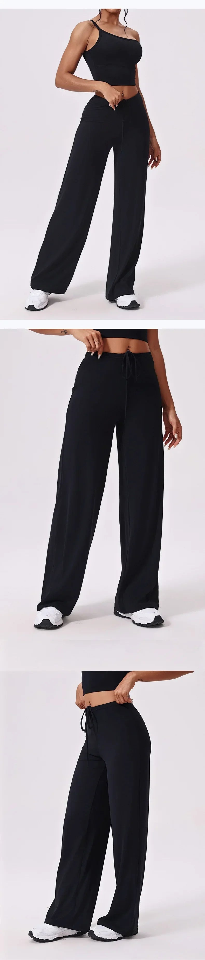 Ctenkevet-High Waist Wide-Leg Yoga Joggers for Women, Female Casual Tracksuit Bottoms, Straight Outdoor Baggy Sweatpants, Autumn