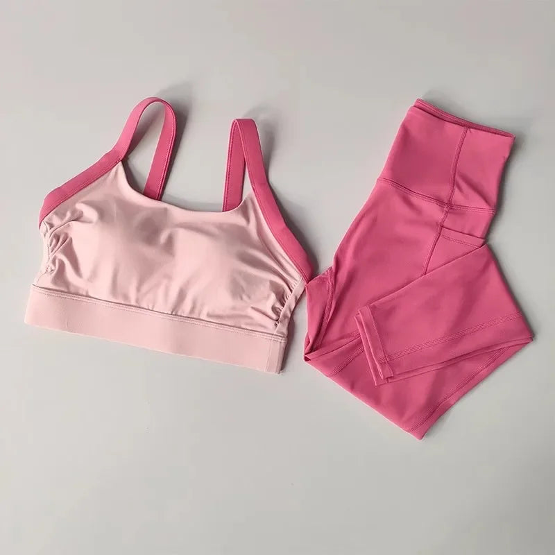 Yoga Suit for Women High-end 2PCS Yoga Set Workout Sets Sportswear Gym Clothing Fitness Suit Bras and Leggings Sports Suits Luxlife Brands