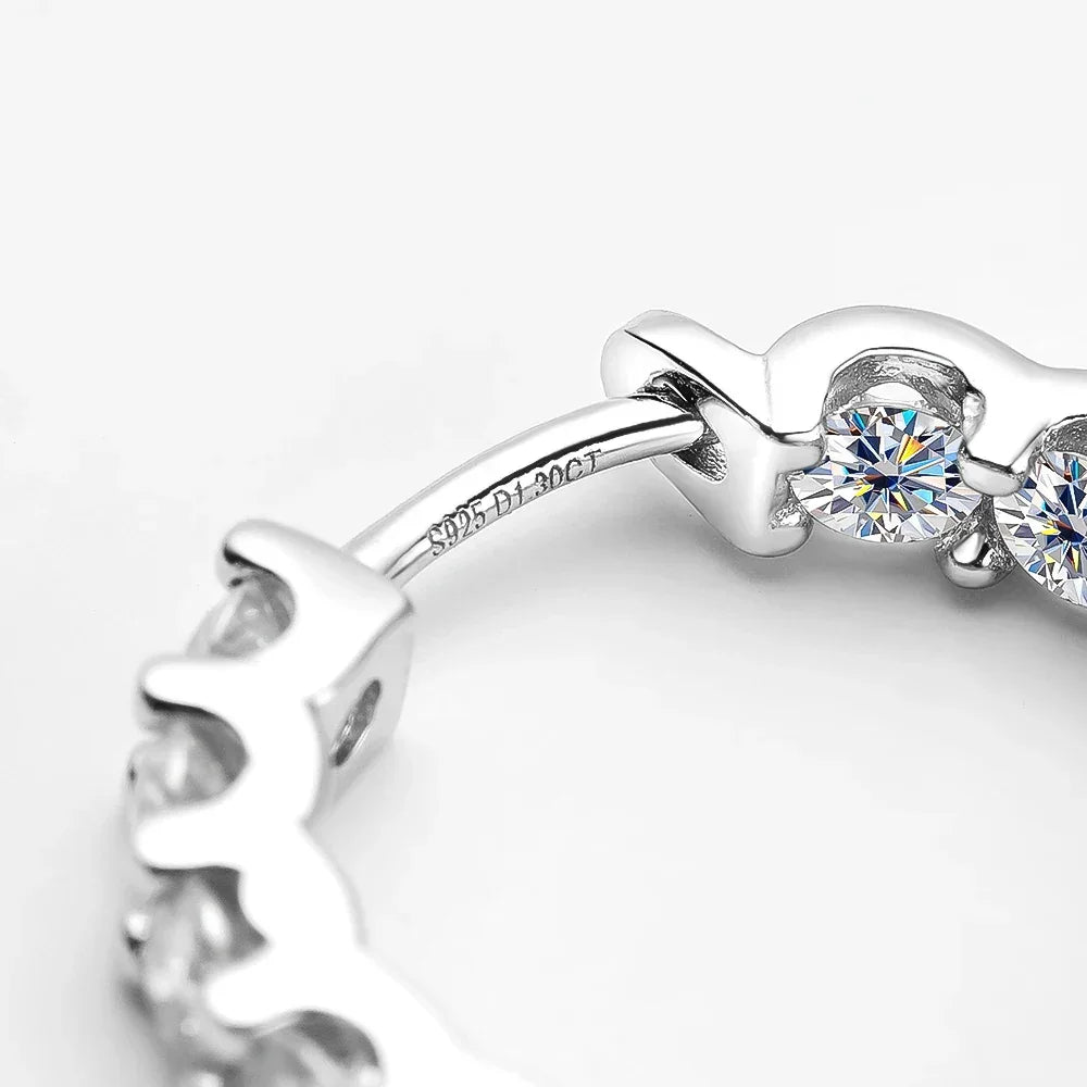 100% 925 Sterling Silver 2.6ct Moissanite Earrings