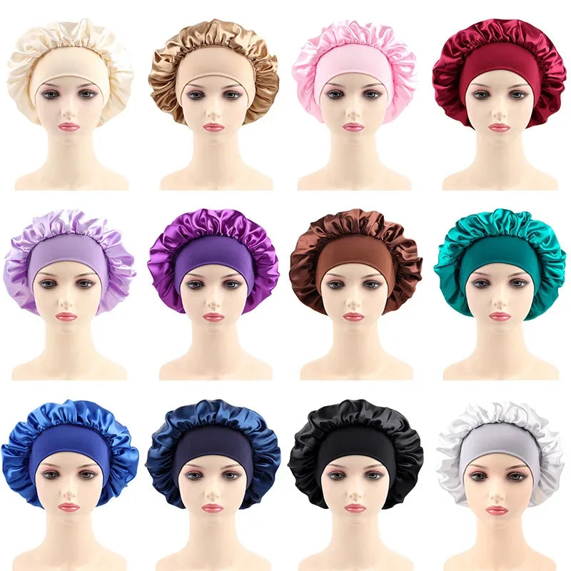 Women Bonnet Satin Sleeping Hat Hair Night Sleep Cap Head Cover Bonnets Shower Caps For Bath And Sauna Bathing Bonnet De Nuit LUXLIFE BRANDS