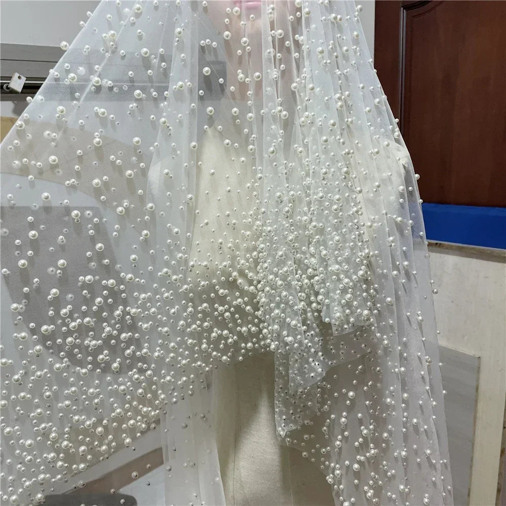 Precious Pearl Bridal Veil With Hair Clip LUXLIFE BRANDS