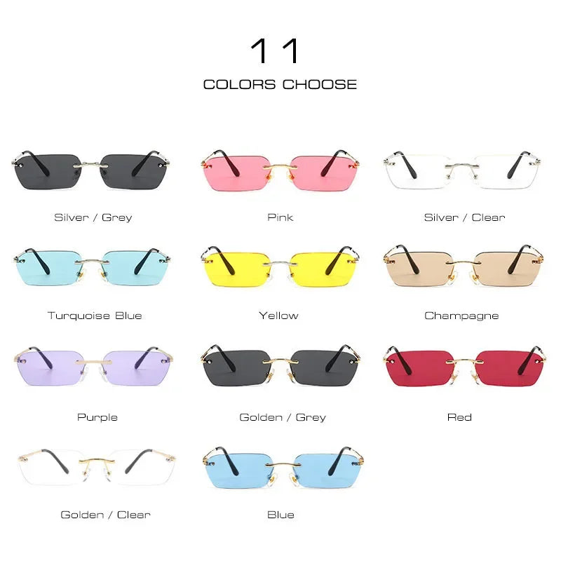 Fashion Rimless Sunglasses UV400 Luxlife Brands