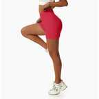 3 Pieces Women Solid Peach Hip Sports Pants High Elastic Breathable Running Biker High Waist Yoga Scrunch Butt Shorts for Women Luxlife Brands