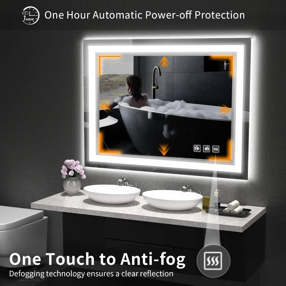 48x36 inch LED Backlit + Front Vanity Mirror