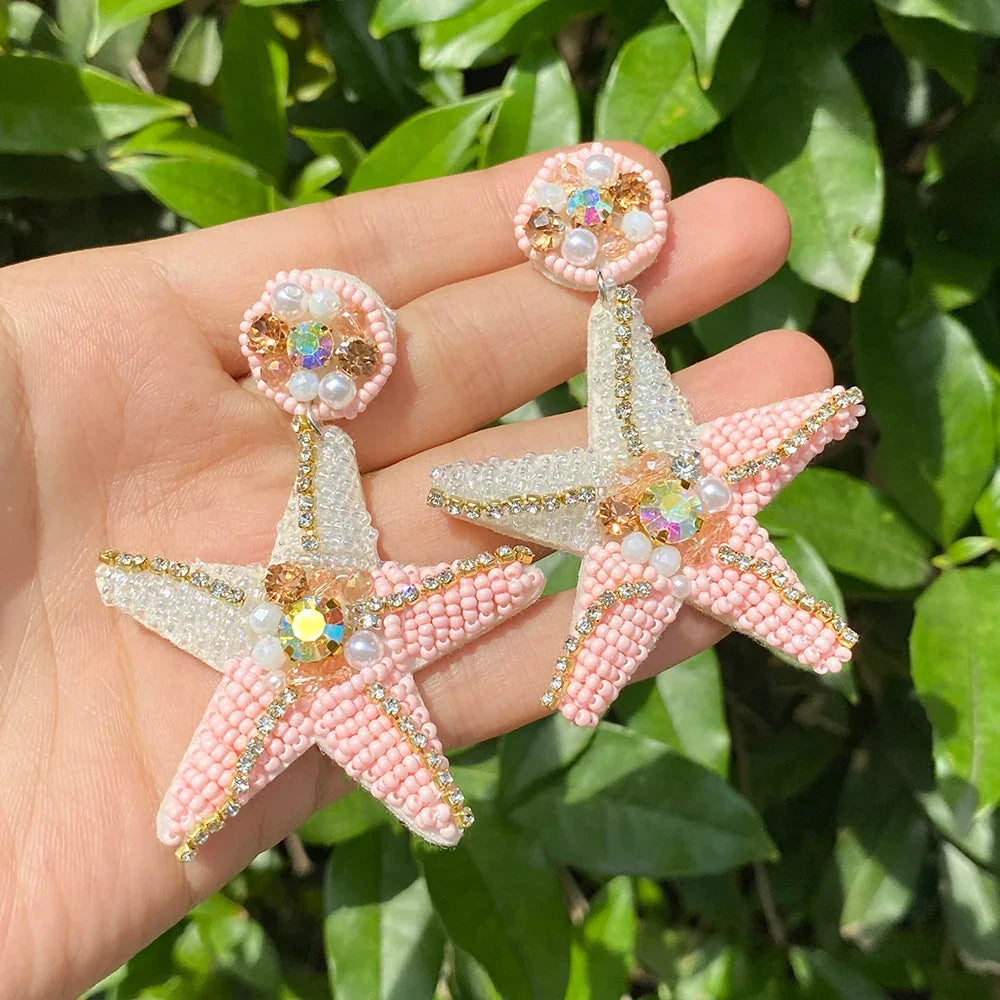 Handmade Beaded Drop Earrings