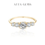 Round Cut D Color VVS1 Moissanite 10K 14K Yellow Gold Plated Engagement Wedding Band Moissanite Lab Grown Diamond Ring for Women Luxlife Brands