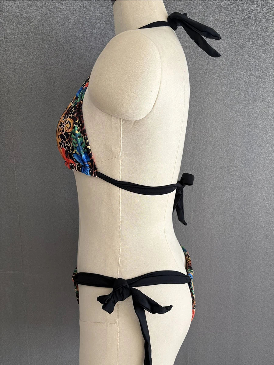 Triangle String Bikini 2025 Women Halter Swimsuit Solid Sexy Swimwear Female Bathers Bathing Swimming Swim Suit Beachwear Luxlife Brands