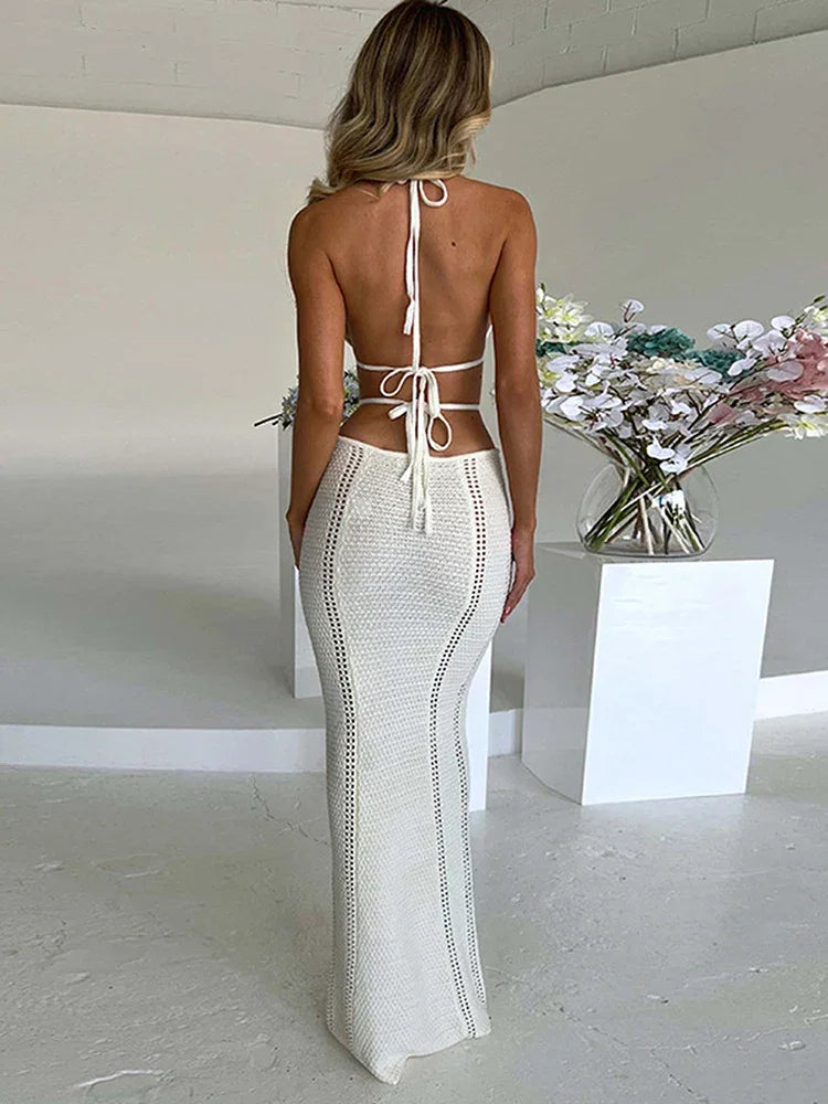 Mykonos Halter Midi Pool Dress