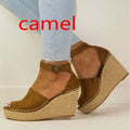 Summer Platform Sandals Women Peep Toe High Wedges Heel Ankle Buckles Sandalia Espadrilles Female Sandals Shoes
