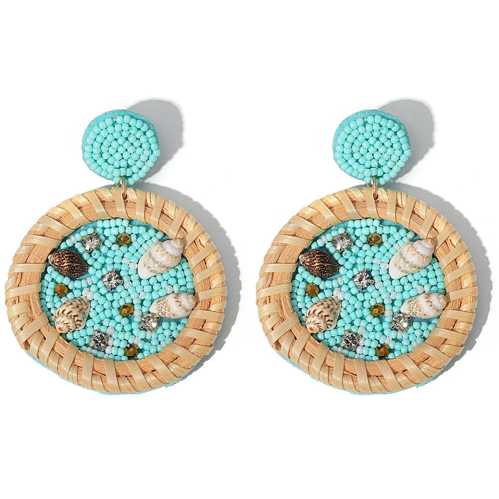 Handmade Beaded Drop Earrings