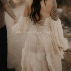 Tulle Maternity Long Sleeve Gown 2 Pc Set Luxlife Brands