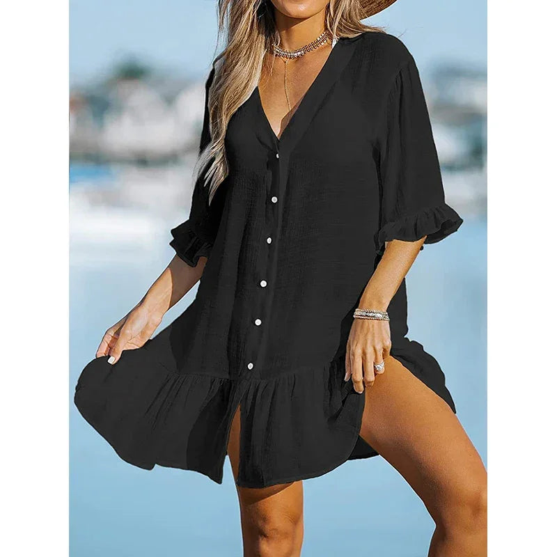 Beach Babe Ruffled Mini Dress LUXLIFE BRANDS