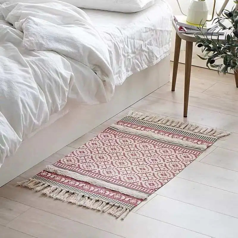 Boho Cotton Linen Rug 60x90cm