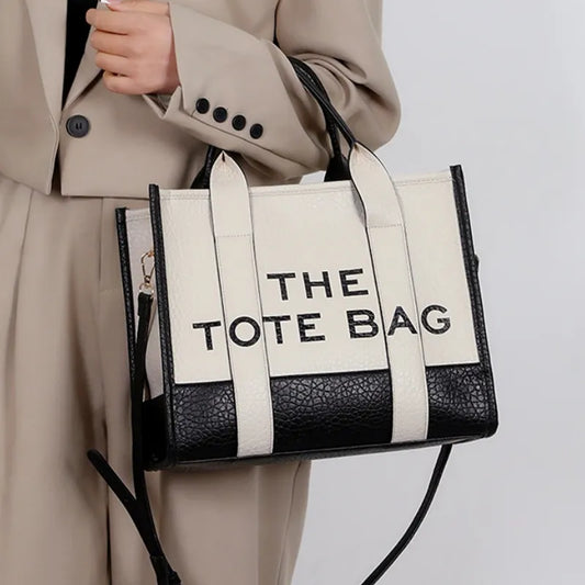 Women's Tote Bag 2023 New Leather Letters Shoulder Messenger Trend Fashion Color Matching Designer Bag Handbags LUXLIFE BRANDS
