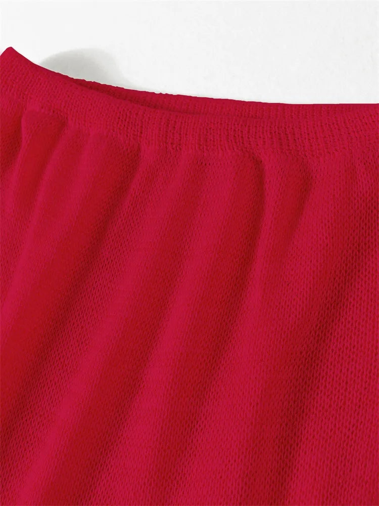 Women Sexy Knit See-through Shiny Top Half Long Skirt Set 2025 Summer Beachwear Swimsuit Cover Up 2 Piece Party Club Outfit K68 Luxlife Brands