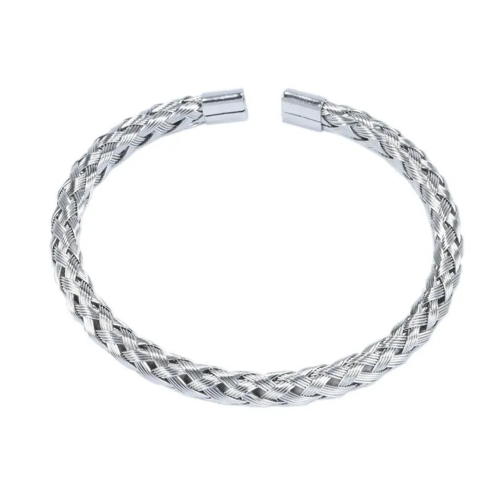 Stainless Steel Gold Color Bangle Bracelets Luxury Brand Stylish Mesh Bangle for Women Men Decoration Jewelry Accessory Gift