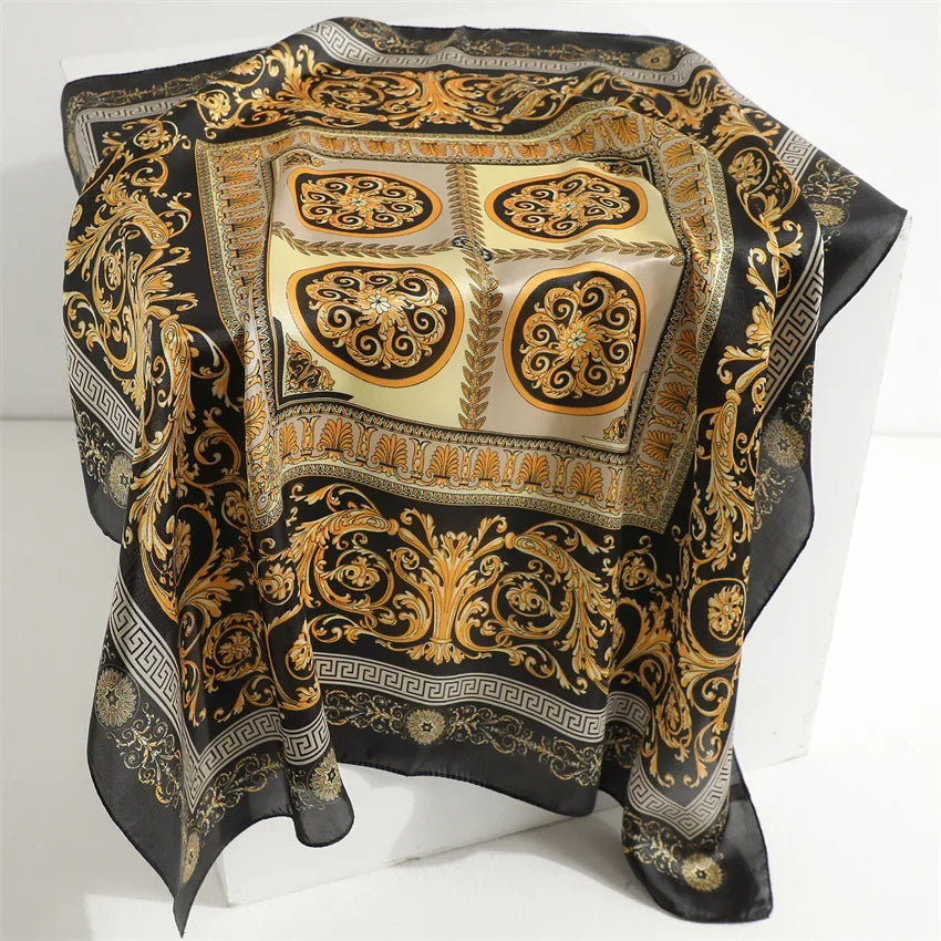 Design Satin Silk Shawl Hijab Scarf Women Fashion Summer Sunscreen Beach Stole Wraps Bufanda Female Headkerchief Echarpe New