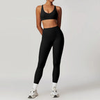 Hearuisavy 2-Piece Yoga Sets Sports Suit Women Fitness Tracksuit Running Workout Shirt Yoga Clothing Quick-Drying Gym Set Women Luxlife Brands