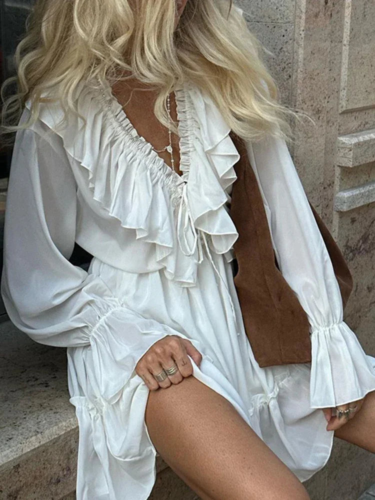 Long Sleeve Mini Flare Dress