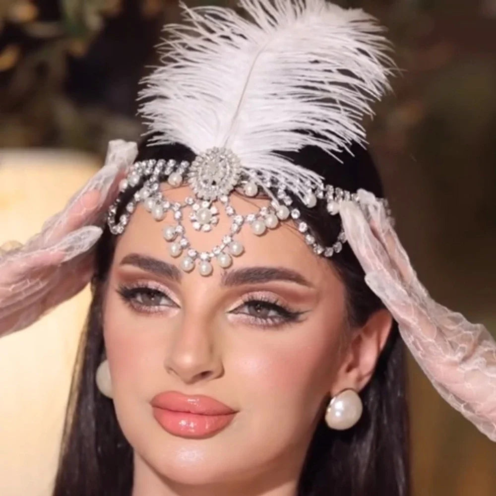 Ostrich Feather Headband Hair Accessory