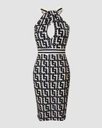 Women Party Dress Geometric Print Sleeveless 2024 Y2k High Waist Dress Summer Vestidos Bandage Party Bodycon Dresses Sexy Luxlife Brands