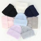 Fashion Warm Skullies Angola Rabbit Fur Winter Knitted Beanies Women Cap Female Three Fold Ski Outdoor Hats Luxlife Brands