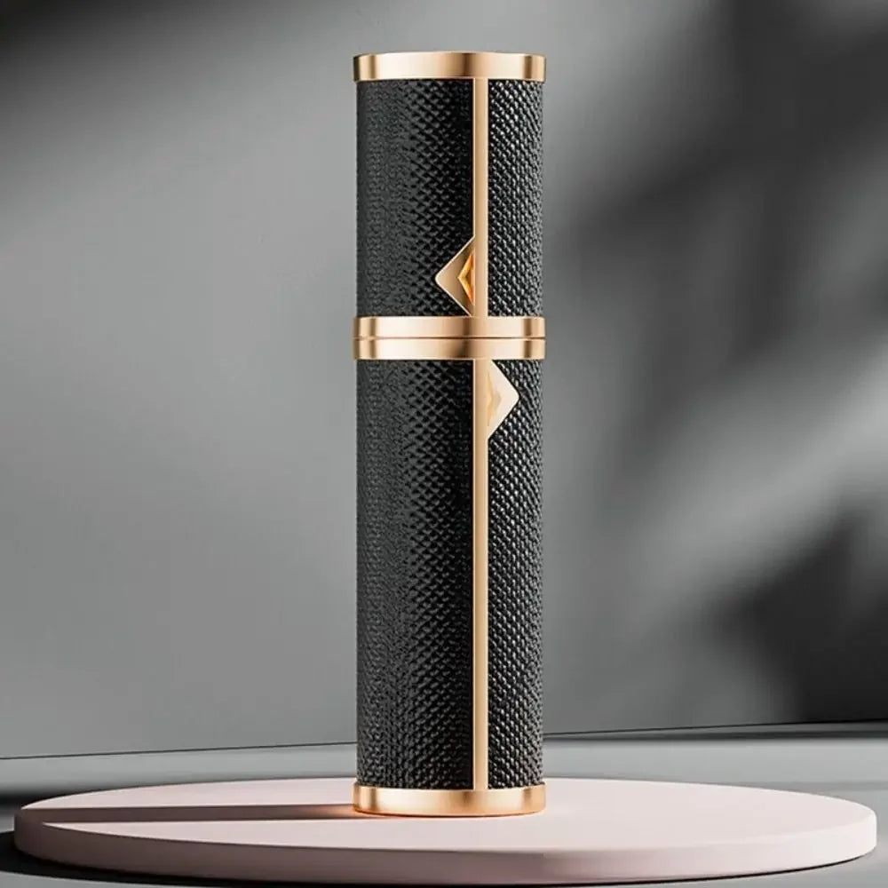 Luxury Bottom-filled Perfume Bottle Aluminum Self-pumping 5ml Real Leather Spray Bottle Cologne Moisturizer Fragrance