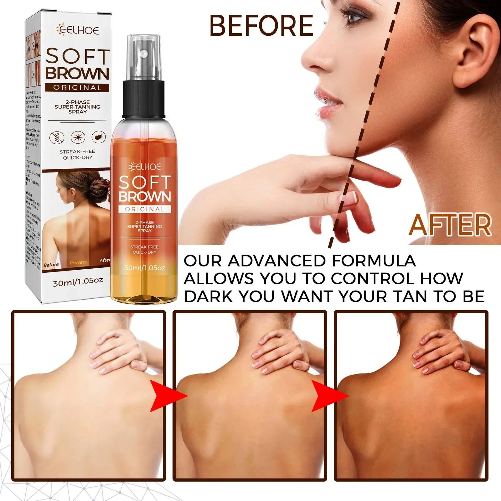 Tanning Spray Accelerate Darker Natural Sunless Booster Solarium Hydrating Smooth Long Lasting Sunbathing Bronzer Tanning Mousse