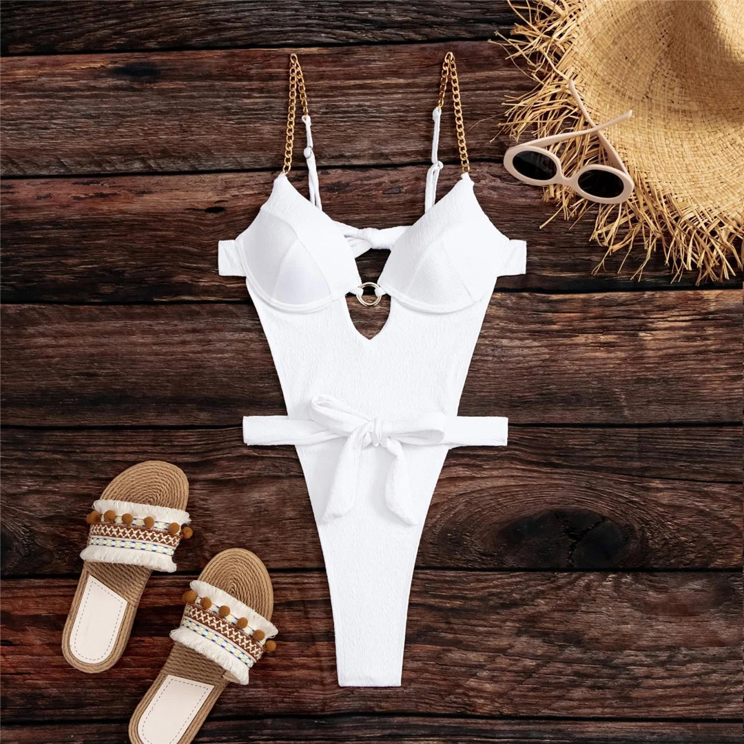 S - XL Extreme Mini Micro Thong Underwired High Leg Cut One Piece Swimsuit Women Swimwear Female Bather Bathing Suit Swim K5184