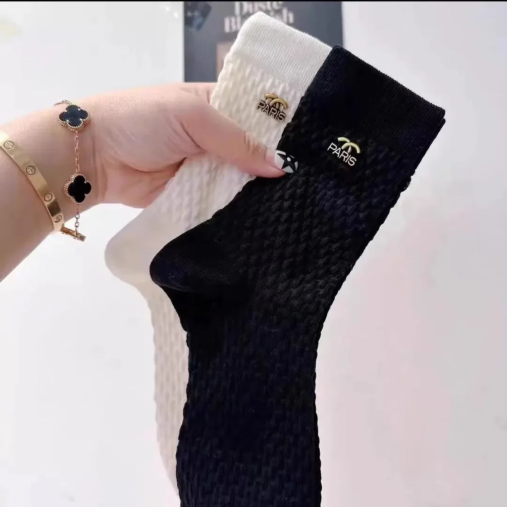Retro Metal Letter Label Socks Brand Designer Sock Europe Letter Cotton Luxury Socks Sexy Warm Personality Fashion Boots Socks LUXLIFE BRANDS
