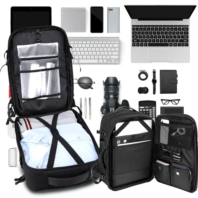 17.3 Inch 2 in 1 Backpack Bag 60L Carry On Travel Bag Luxlife Brands