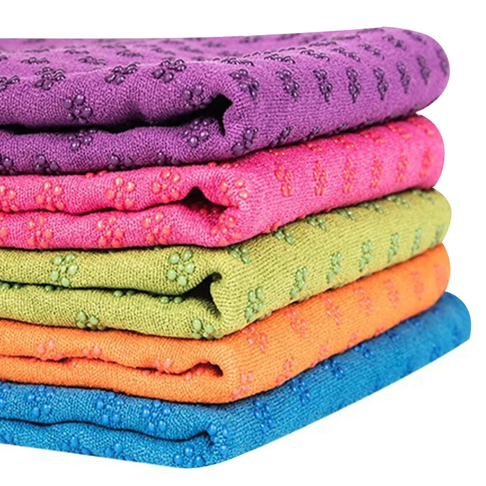 Yoga Mat Cover Towel Non-Slip Sweat Absorbent Solid Foldable Portable Pilates Exercise Sports Travel Fitness Blanket 183CM*63CM