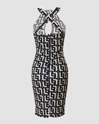 Women Party Dress Geometric Print Sleeveless 2024 Y2k High Waist Dress Summer Vestidos Bandage Party Bodycon Dresses Sexy Luxlife Brands