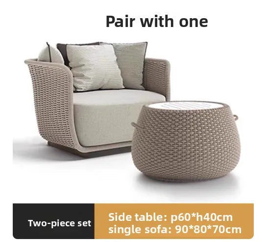 Italian Style Modern Luxury Waterproof Outdoor Rattan Garden Sofa Set For Hotels And Villas For Courtyard Luxlife Brands