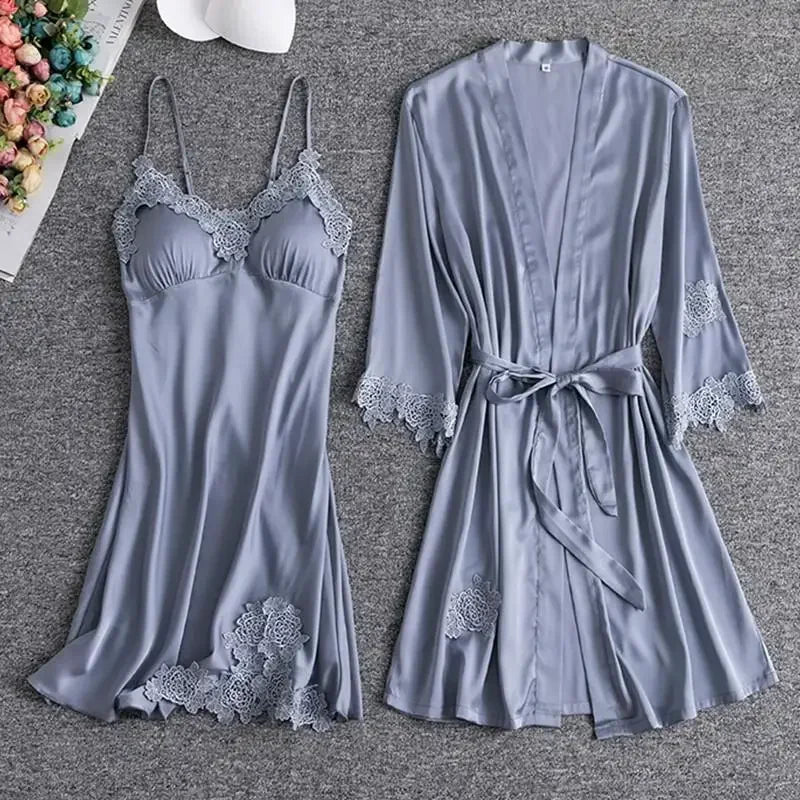 Destiny Lace Robe Sleep Set