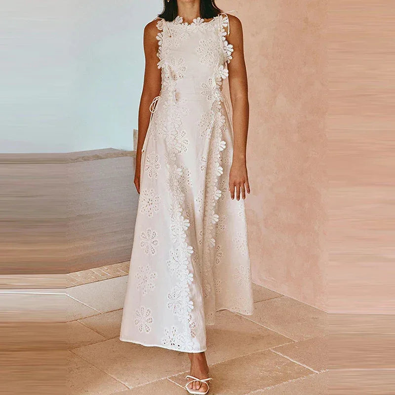Pristine White Lace Evening Dress Luxlife Brands
