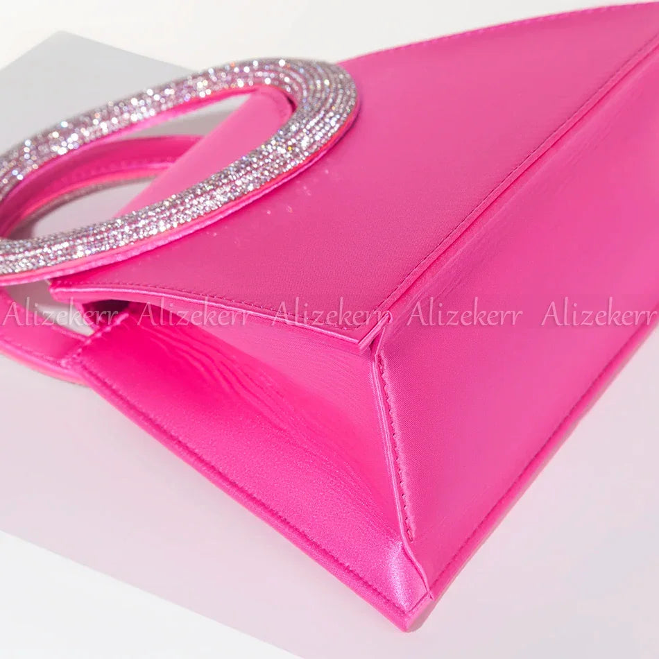 Lux Rhinestone Satin Handbag LUXLIFE BRANDS