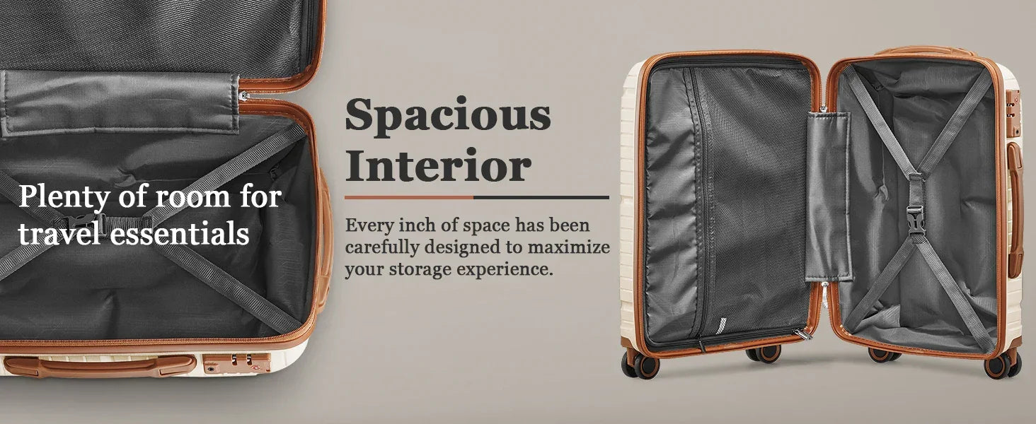 Hard Shell Luggage Sets with Duffel Bag and Toiletry Bag, TSA Lock