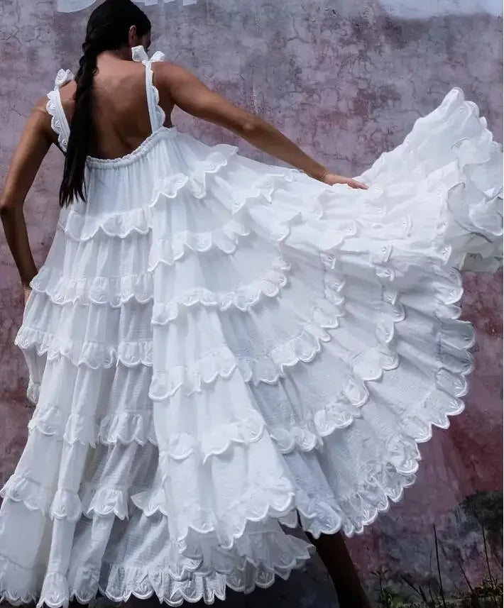 High Tide Lace & Ruffle Sun Dress